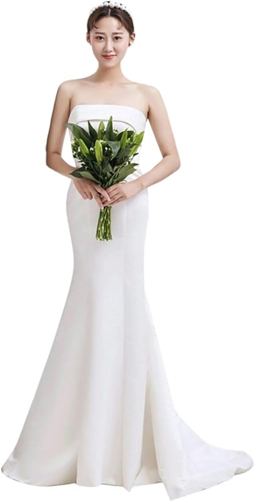 Amazon | [Fiveen] ウエディングドレス マーメイド 白 ロング オフ